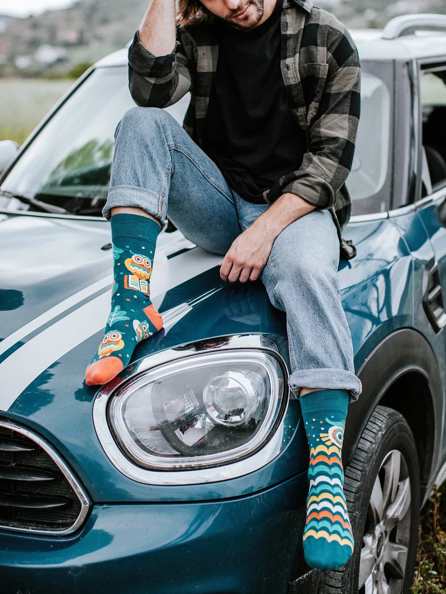 Chaussettes à motifs: La chouette intello