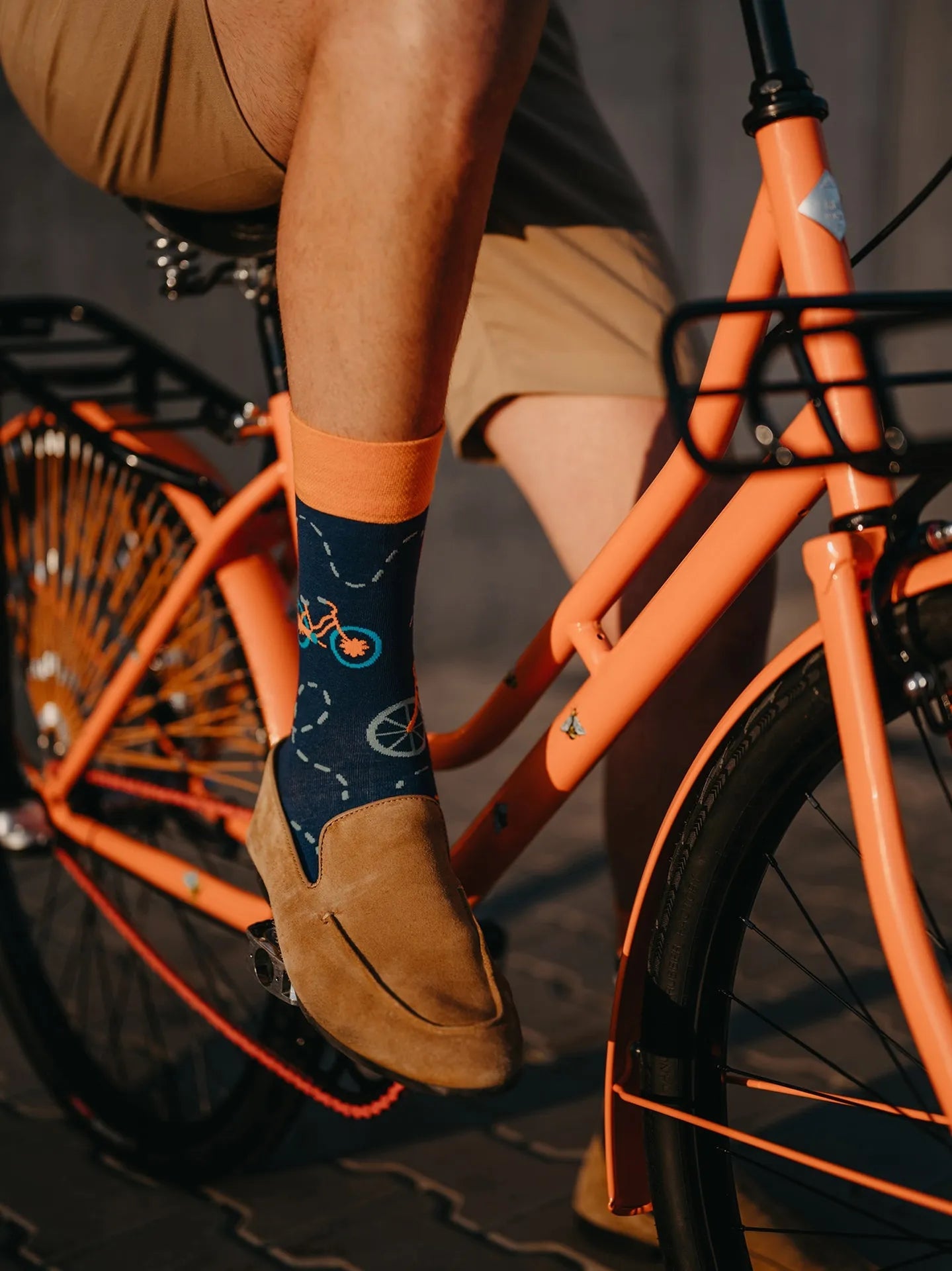 Chaussettes à motifs: La bicyclette orange