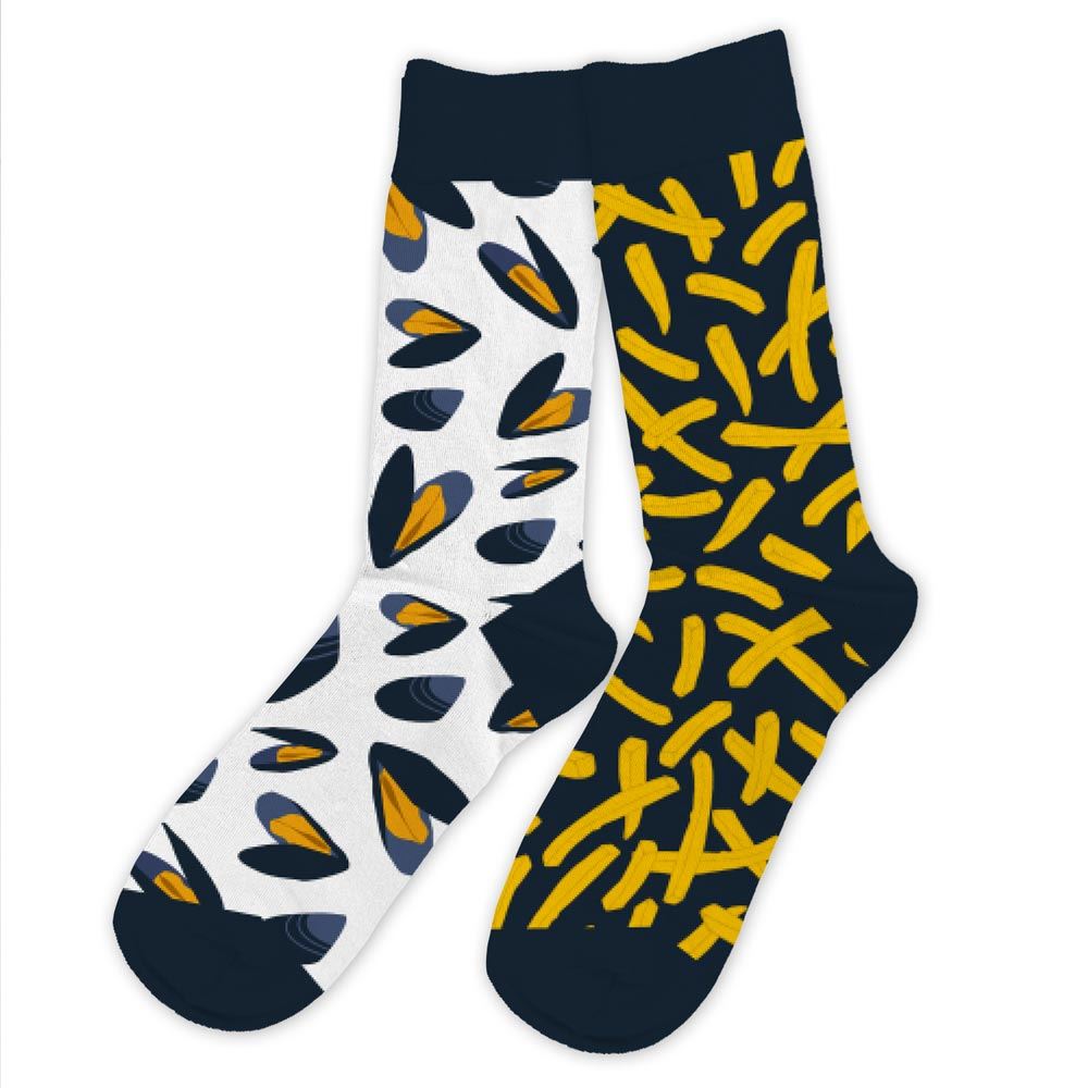 Chaussettes humoristiques: Moules-Frites