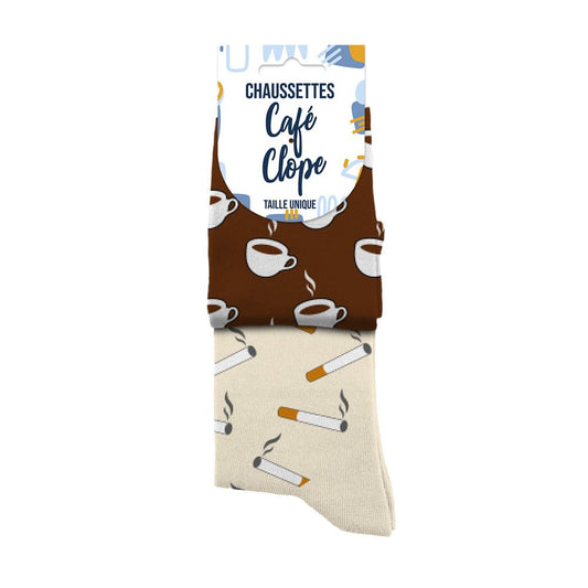 Chaussettes humoristiques: Café-Clope