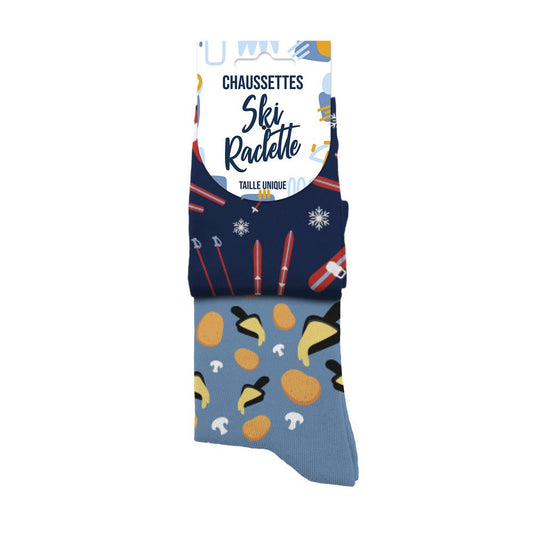 Chaussettes humoristiques: Ski-Raclette
