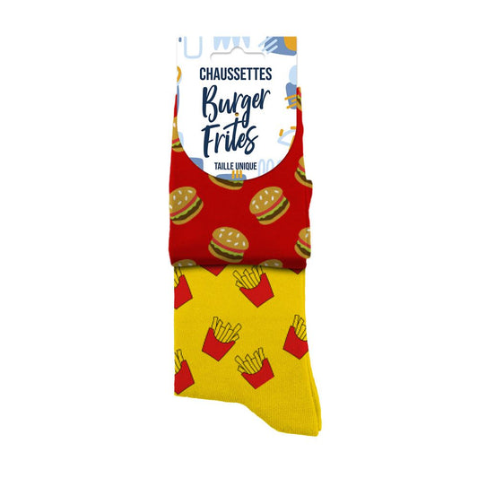 Chaussettes humoristiques: Burger-Frites