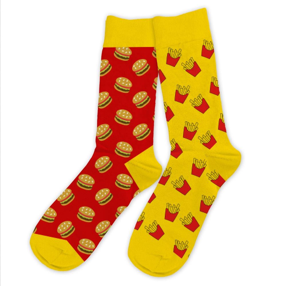 Chaussettes humoristiques: Burger-Frites