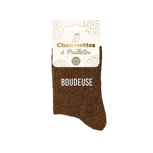 Chaussettes Ă  paillettes: Boudeuse
