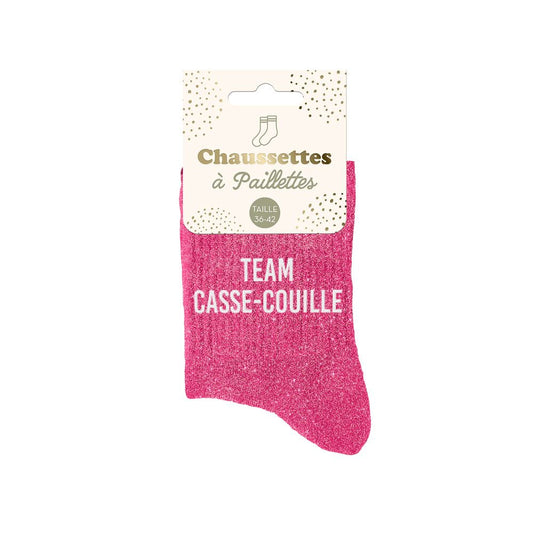 Chaussettes Ă  paillettes: Team casse-couille