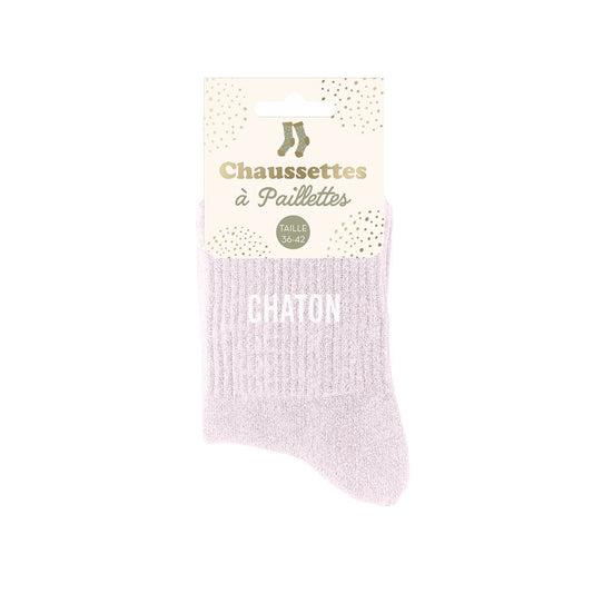 Chaussettes Ă  paillettes: Chaton