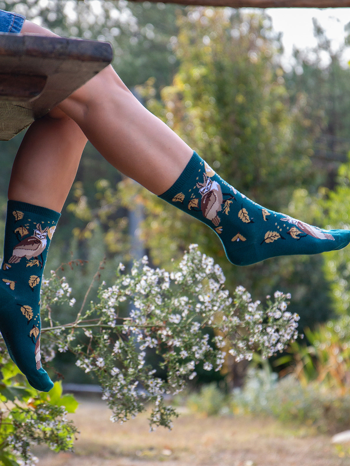 Chaussettes coton bio : Hibou dans la nature
