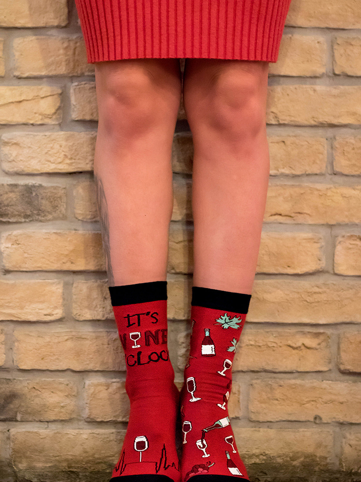 Chaussettes coton bio : It's wine o'clock