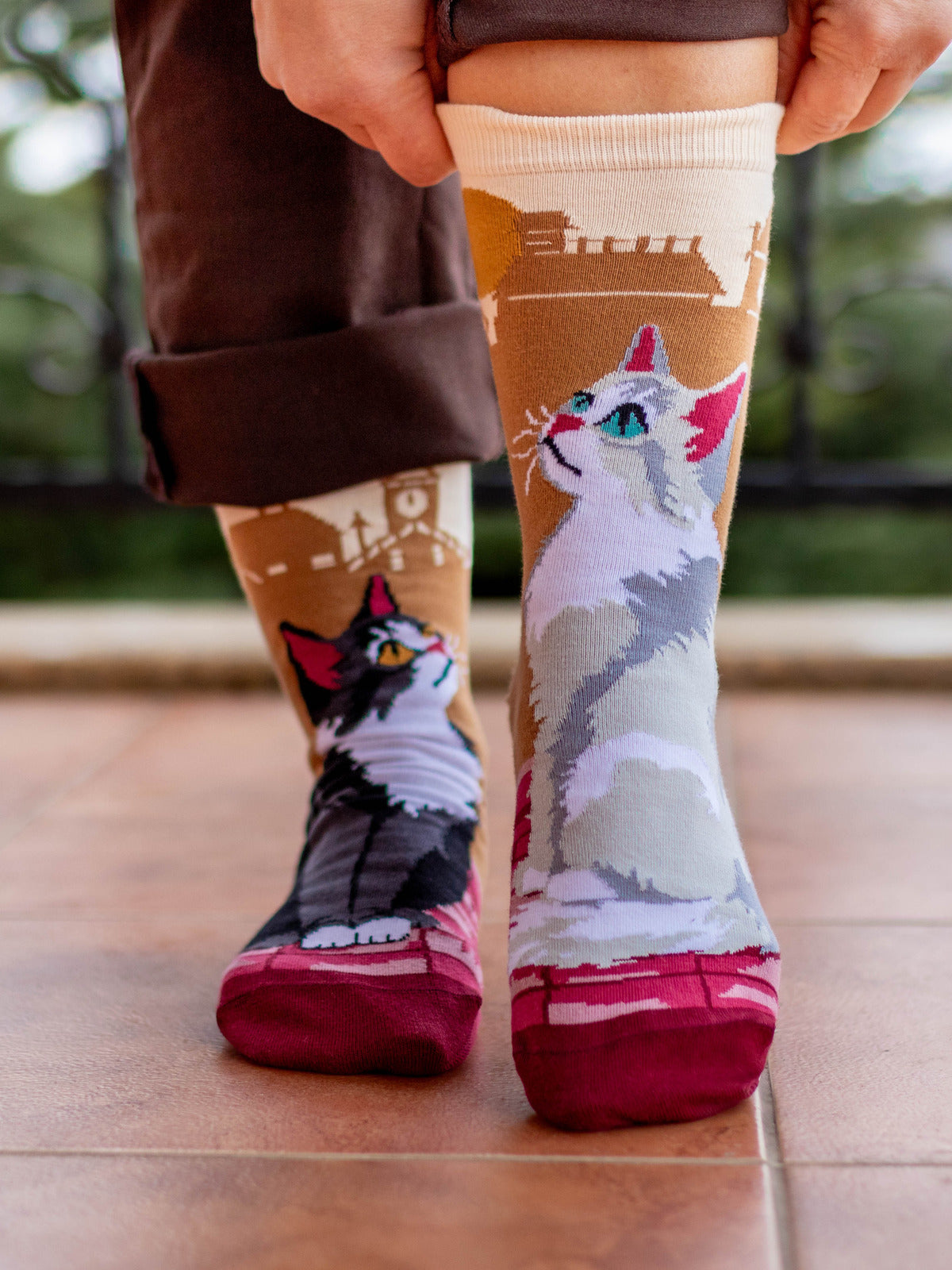 Chaussettes coton bio : Les chats urbains