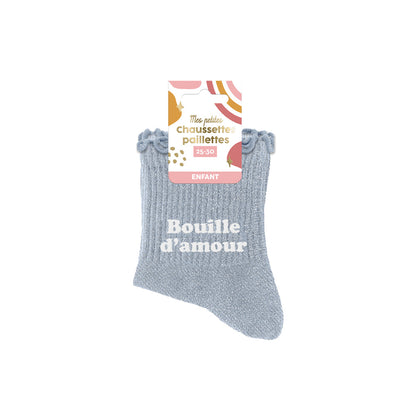Chaussettes à paillettes enfants: Bouille d'amour