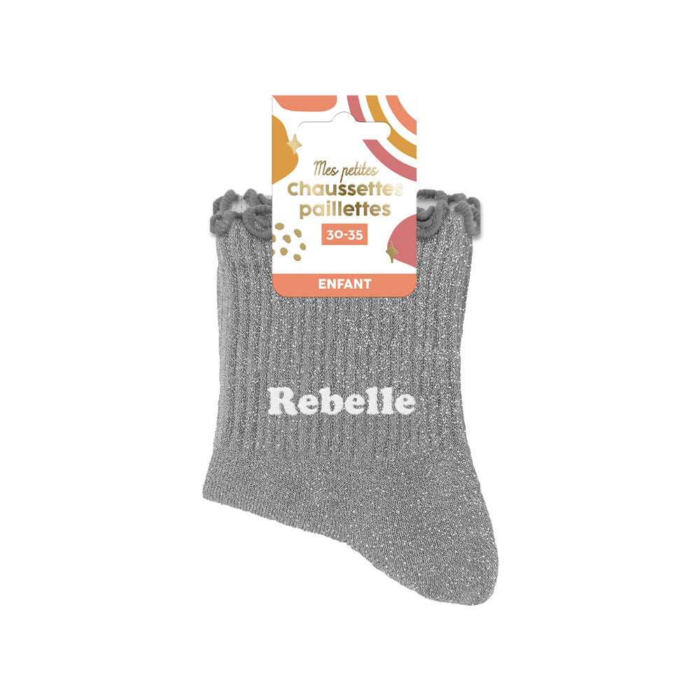 Chaussettes à paillettes enfants: Rebelle