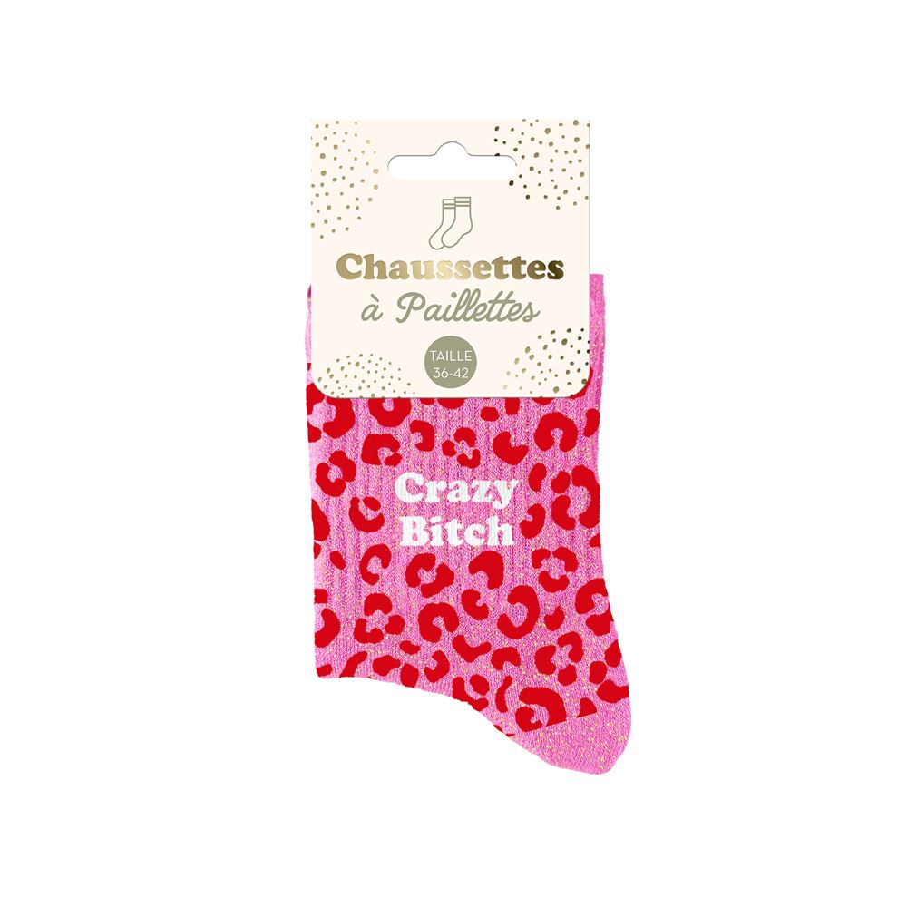 Chaussettes à paillettes: Crazy bitch
