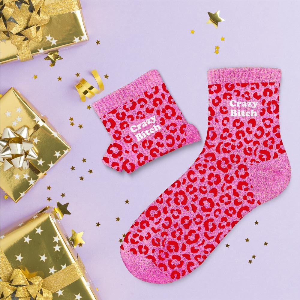 Chaussettes à paillettes: Crazy bitch
