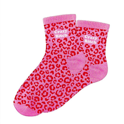 Chaussettes à paillettes: Crazy bitch