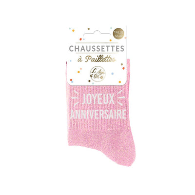 Chaussettes à paillettes: Joyeux anniversaire