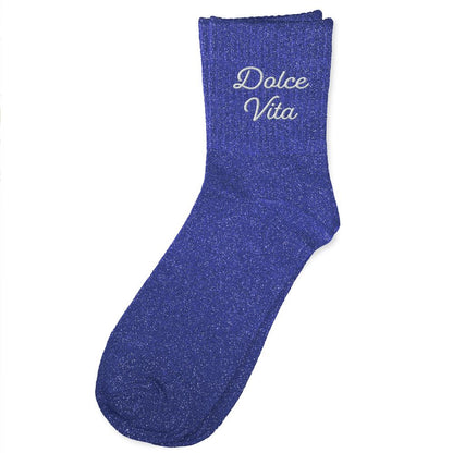 Chaussettes à paillettes brodées: Dolce Vita