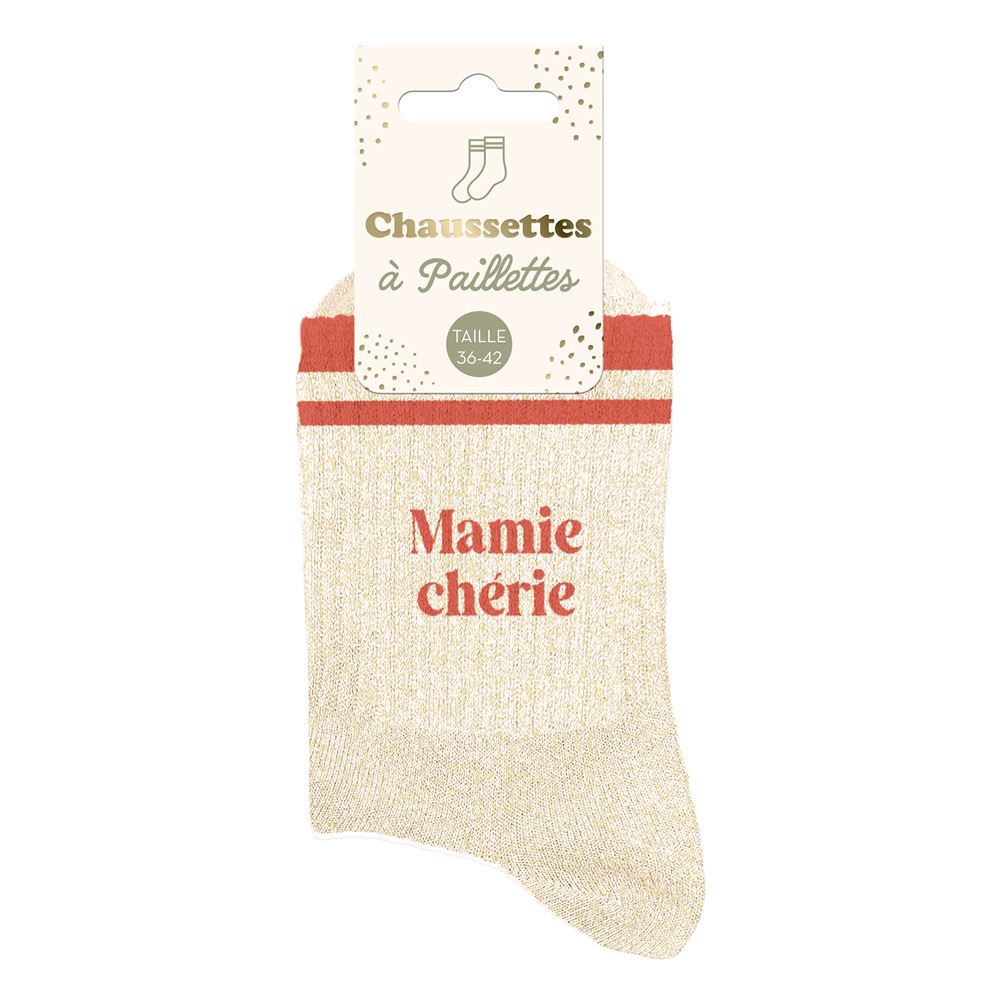 Chaussettes à paillettes: Mamie chérie