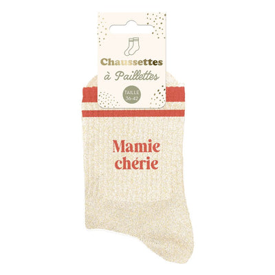 Chaussettes à paillettes: Mamie chérie