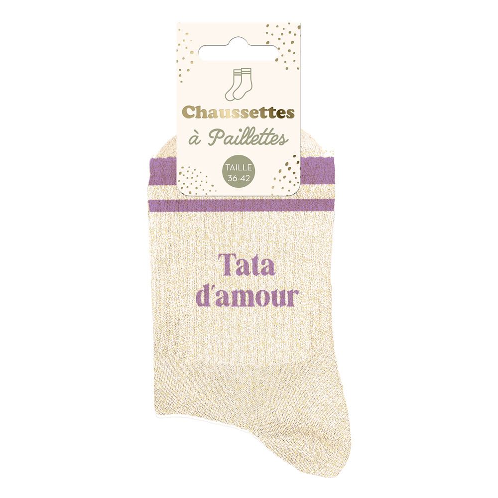 Chaussettes à paillettes: Tata d'amour