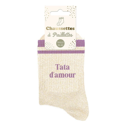 Chaussettes à paillettes: Tata d'amour