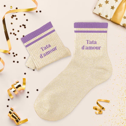Chaussettes à paillettes: Tata d'amour