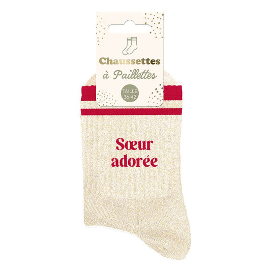 Chaussettes à paillettes: Soeur adorée