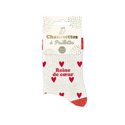 Chaussettes à paillettes: Reine de coeur