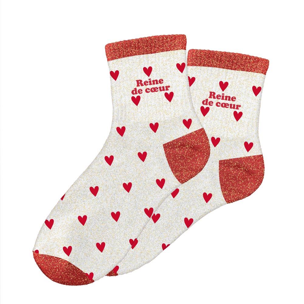 Chaussettes à paillettes: Reine de coeur