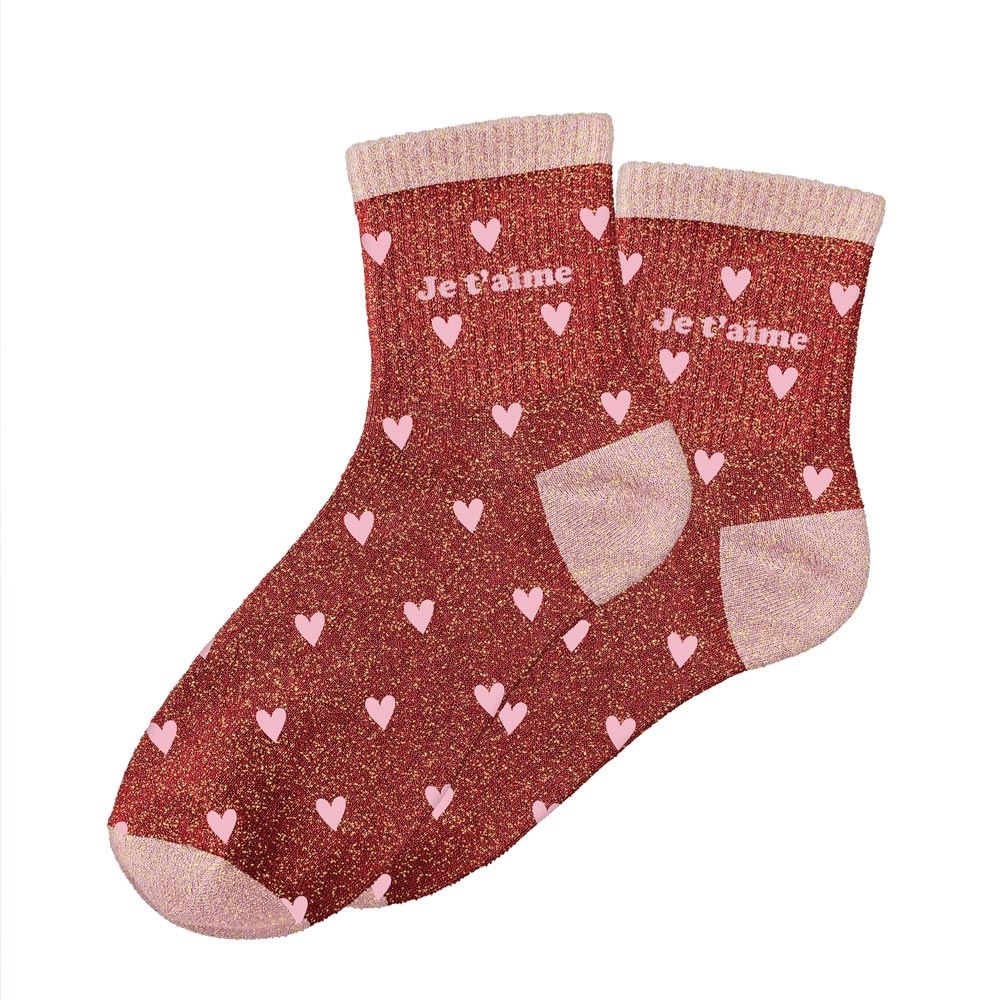 Chaussettes à paillettes: Je t'aime
