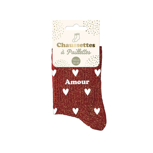 Chaussettes à paillettes: Amour
