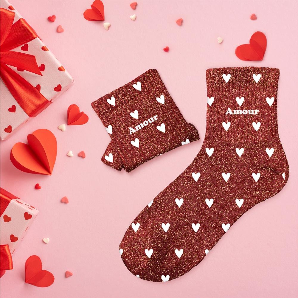 Chaussettes à paillettes: Amour