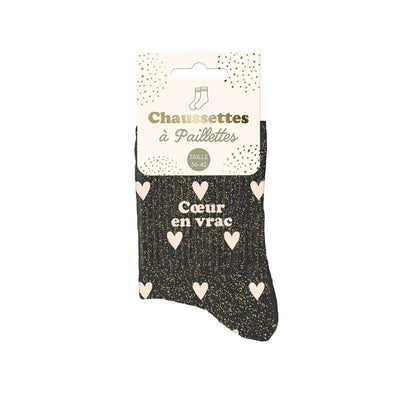 Chaussettes à paillettes: Coeur en vrac