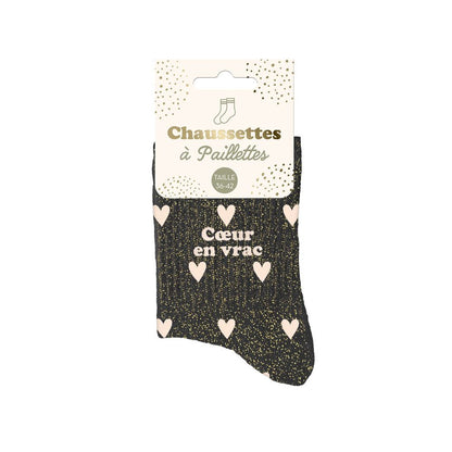 Chaussettes à paillettes: Coeur en vrac