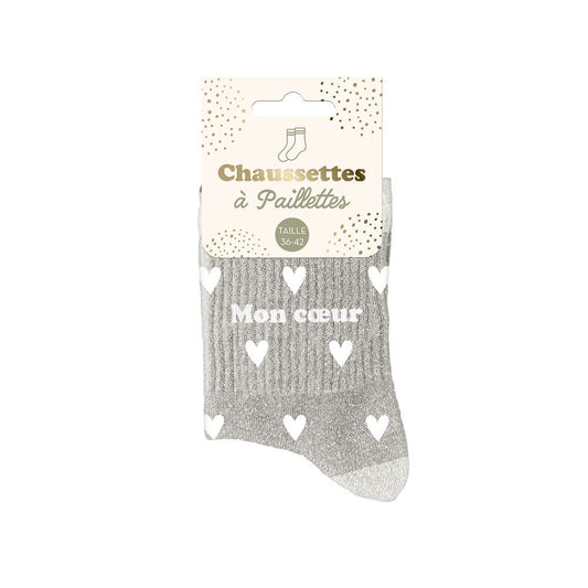 Chaussettes à paillettes: Mon coeur