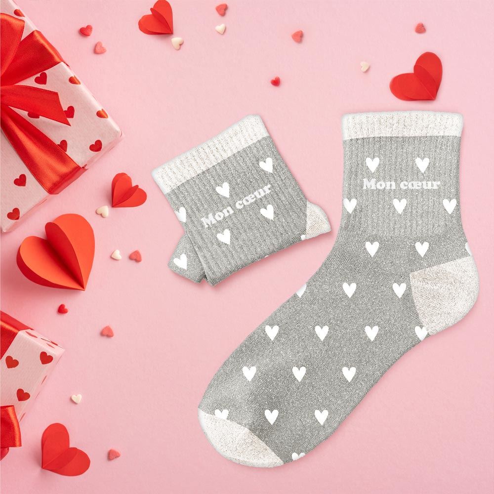 Chaussettes à paillettes: Mon coeur