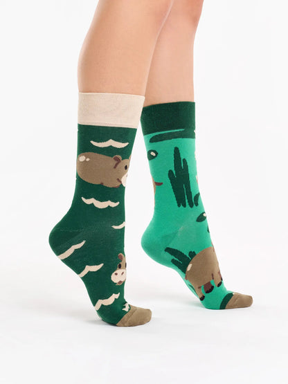 Chaussettes à motifs: Hippo mignon