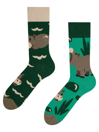 Chaussettes à motifs: Hippo mignon