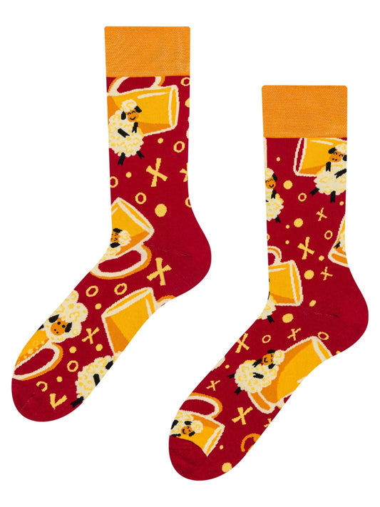 Chaussettes à motifs: Bière et moutons