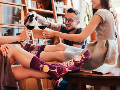 Chaussettes à motifs: Vins et grappes de raisin
