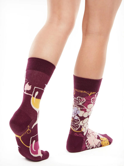 Chaussettes à motifs: Vins et grappes de raisin