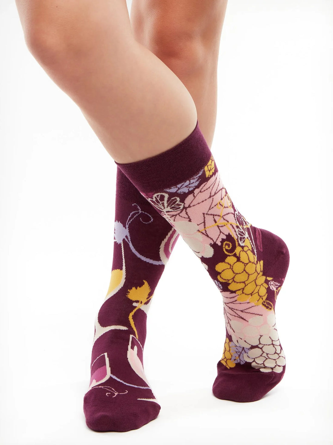 Chaussettes à motifs: Vins et grappes de raisin