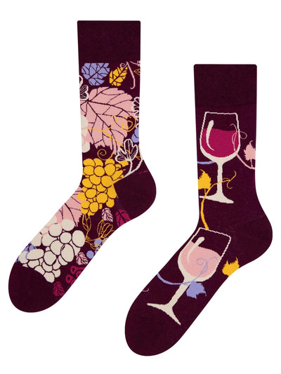 Chaussettes à motifs: Vins et grappes de raisin