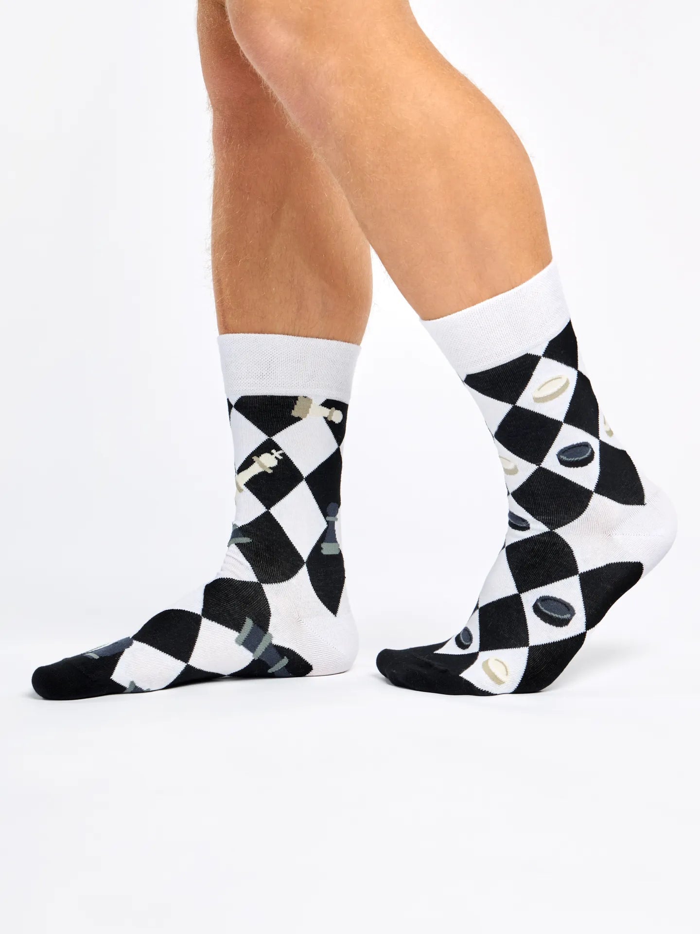 Chaussettes à motifs: Echecs et dames
