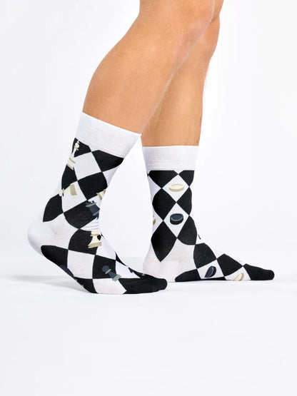 Chaussettes à motifs: Echecs et dames
