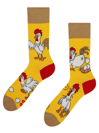 Chaussettes à motifs: L'oeuf et la poule