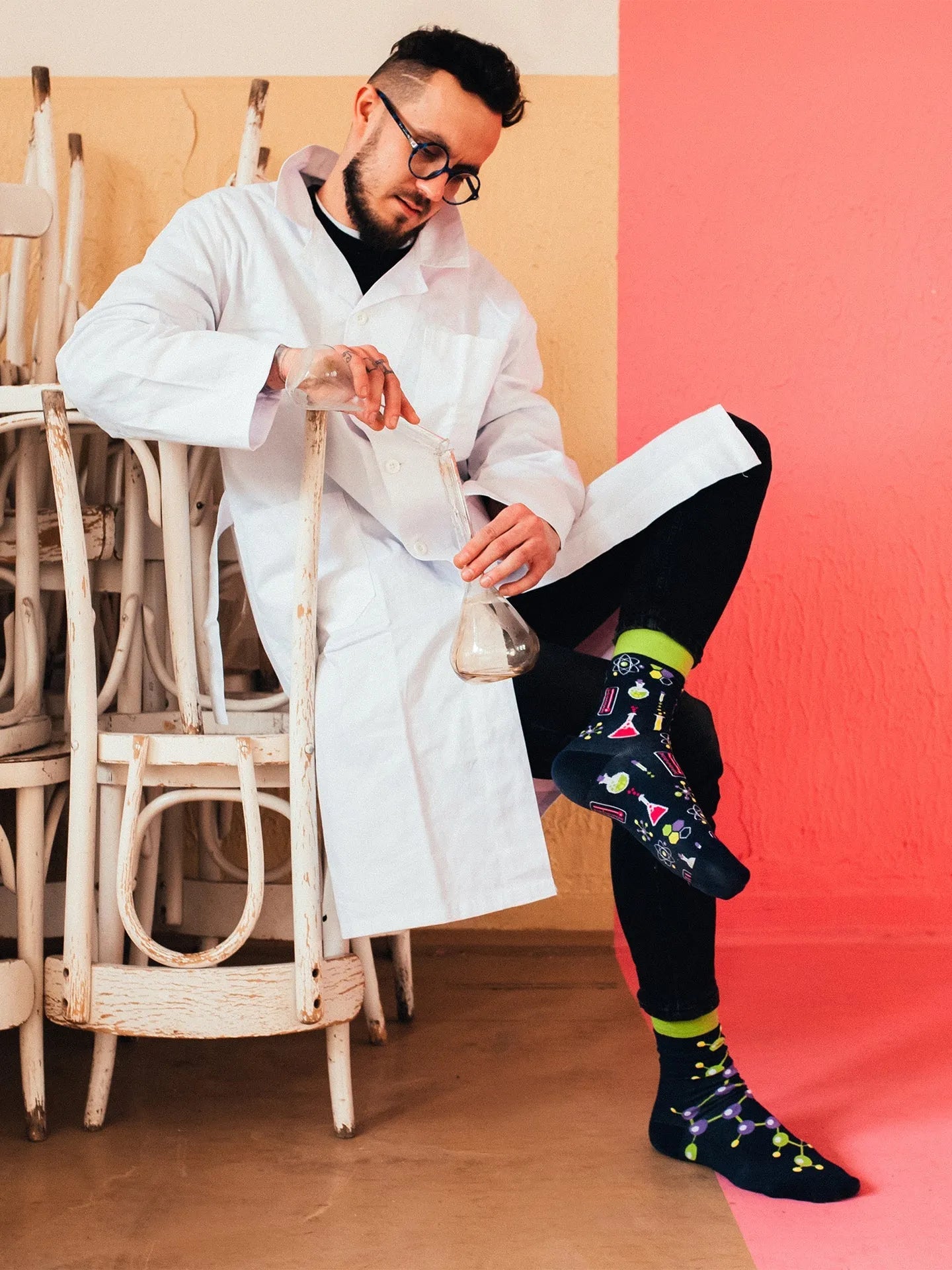 Chaussettes à motifs: Le chimiste V2