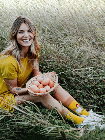 Chaussettes à motifs: L'oeuf et la poule