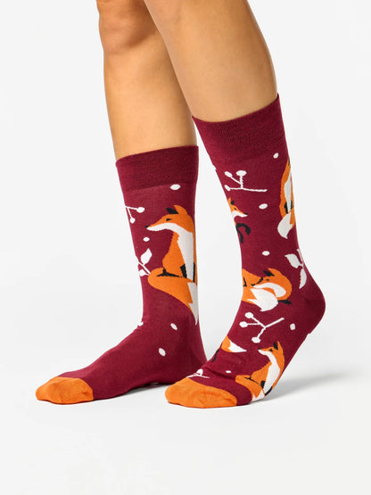 Chaussettes bambou: Renard dans la nature