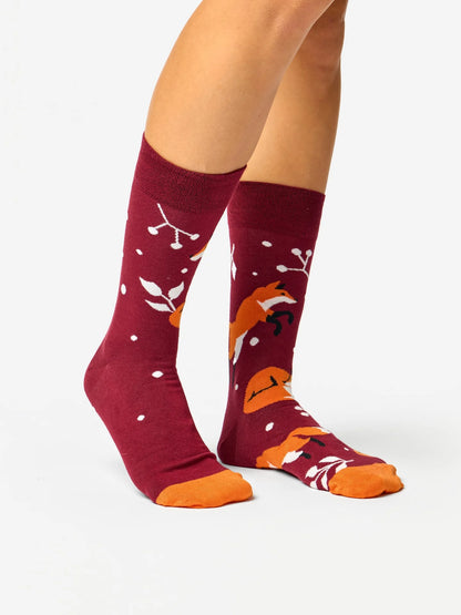 Chaussettes bambou: Renard dans la nature