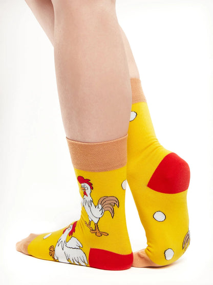 Chaussettes à motifs: L'oeuf et la poule